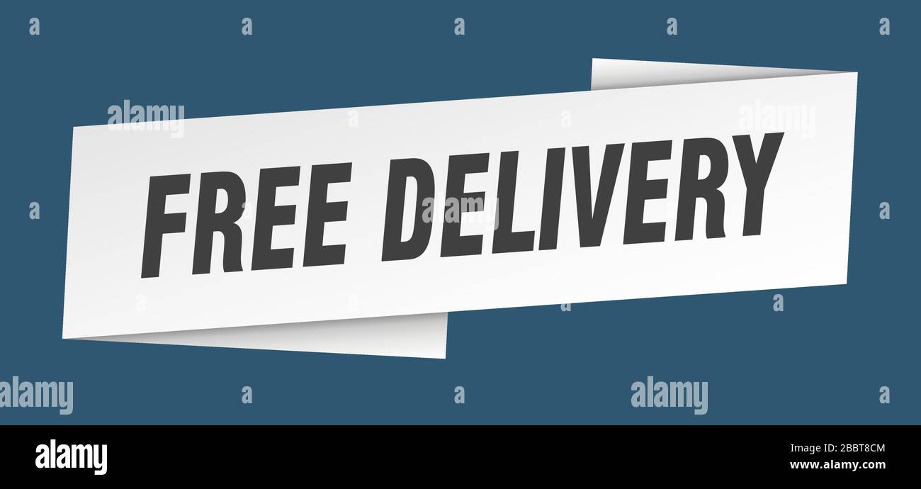 Delivery Ribbon Sticker free delivery banner template. free delivery ribbon label sign Stock ...