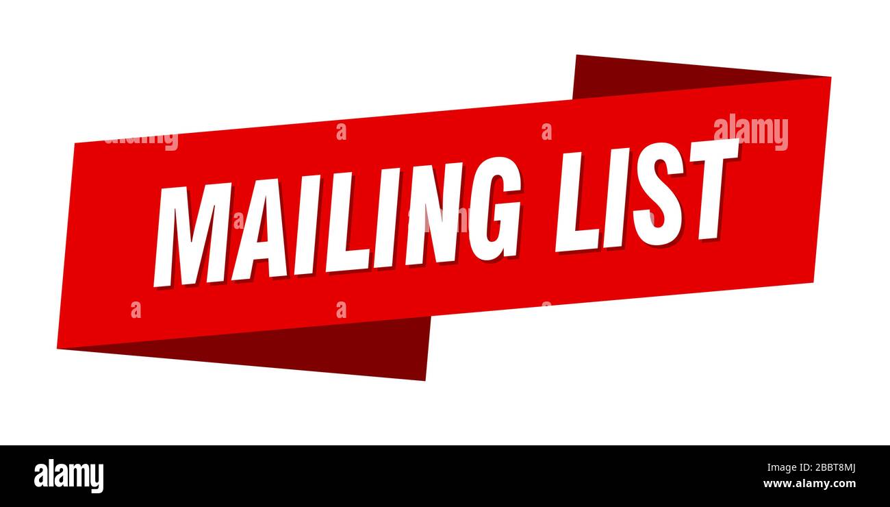 Mailing Ribbon mailing list banner template. mailing list ribbon label sign Stock ...