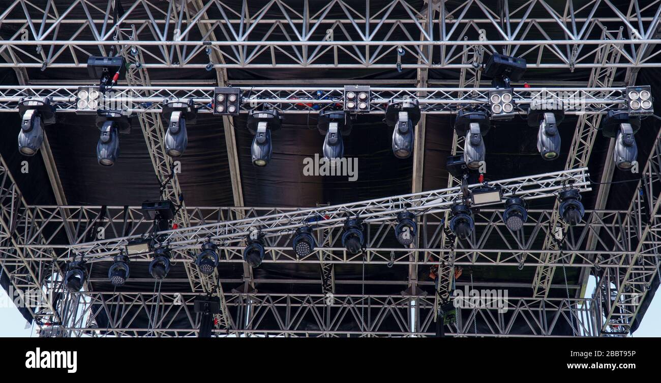 concert stage lights Stock Photo