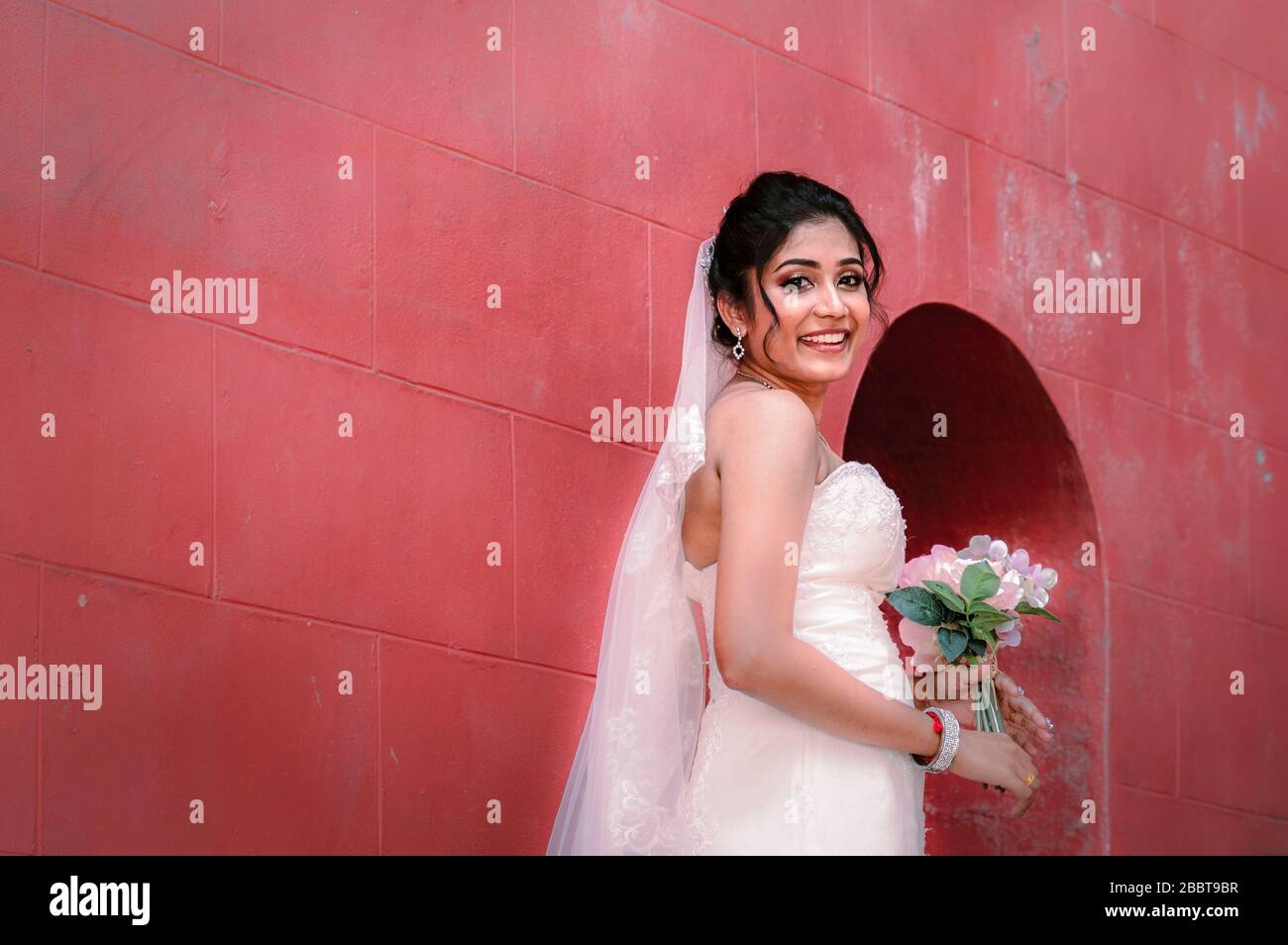 Newly wedded Malaysian Female Stock Photo