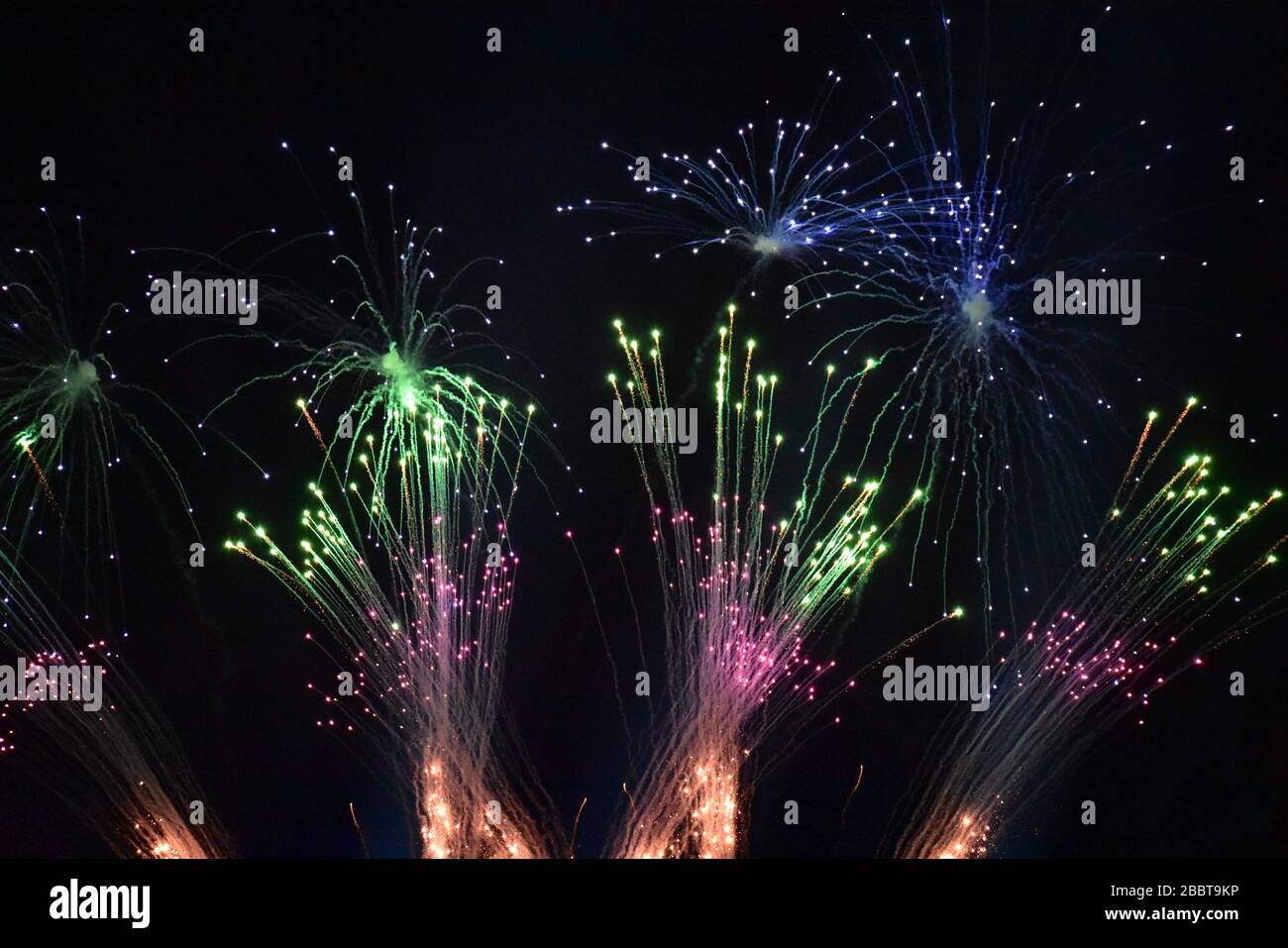 Fireworks in the evening for 30 year fall of the Berlin Wall Stock
