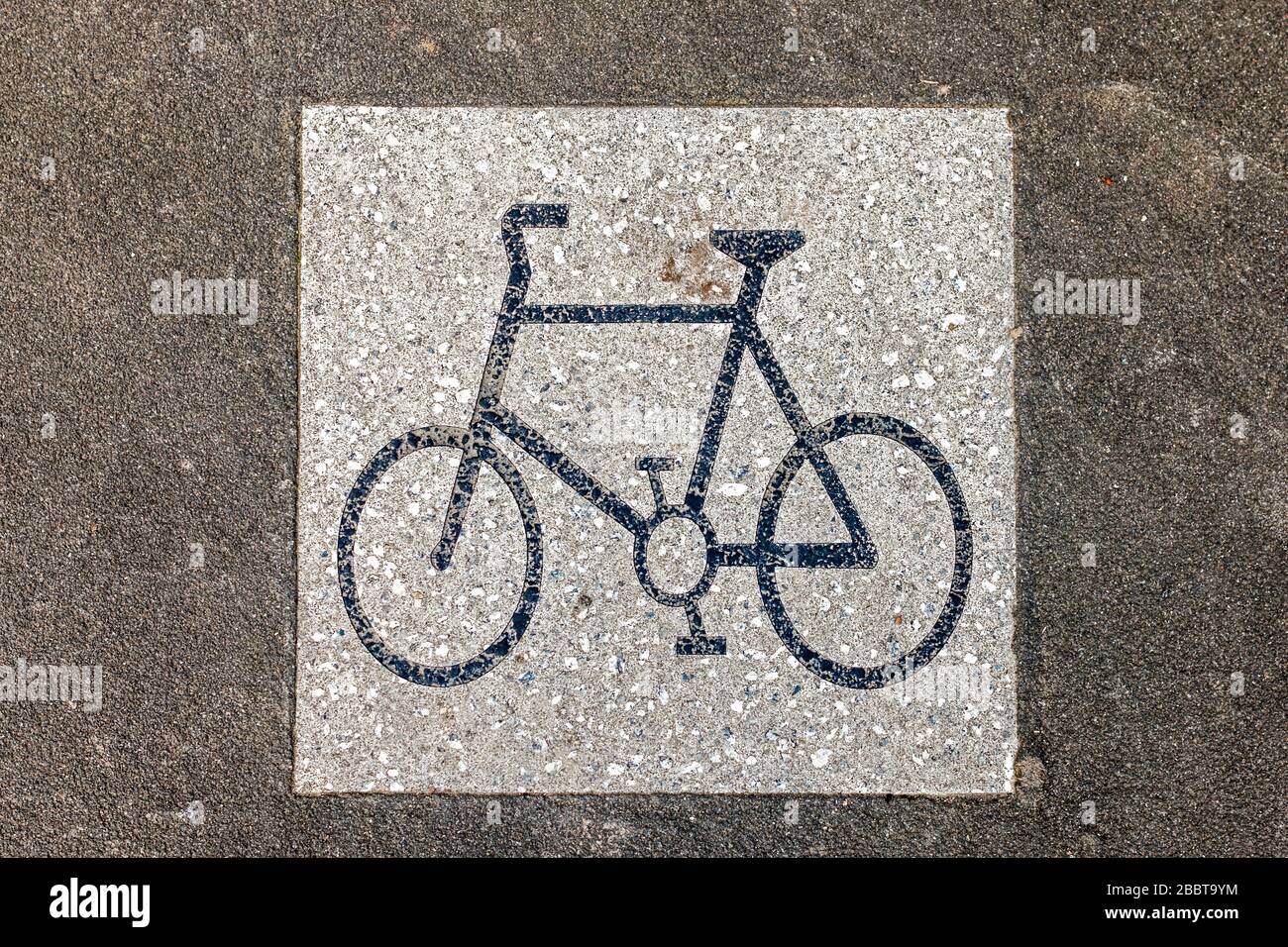 Bicycle Lane Sign Stock Photo