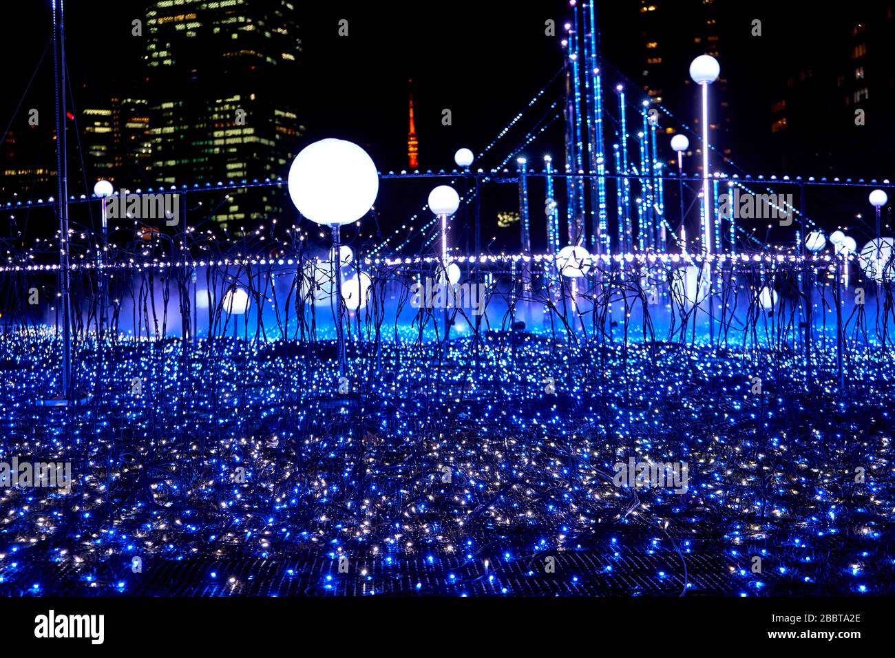 Christmas illumination with many lights in Tokyo Stock Photo
