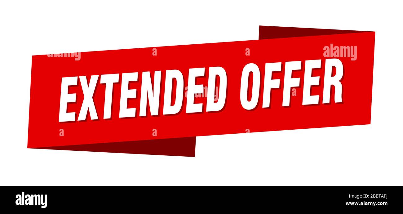 extended offer banner template. extended offer ribbon label sign Stock ...
