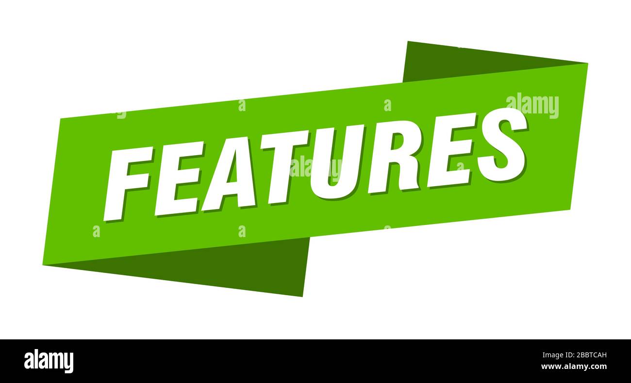 features banner template. features ribbon label sign Stock Vector Image ...