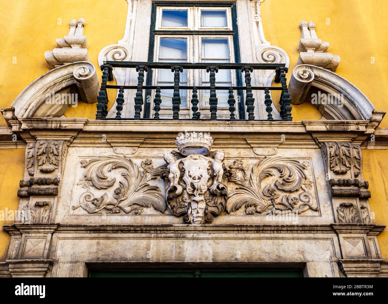 Main entrance of the Palace Alvor-Pombal, today the National Museum of Ancient Art, in Lisbon, Portugal Stock Photo