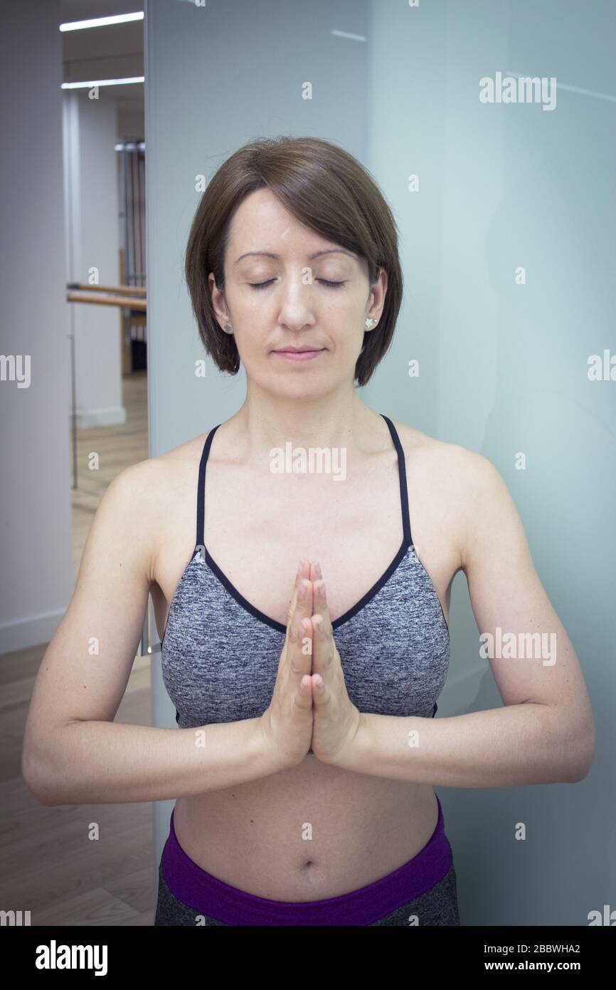 Womans hands practicing yoga and meditation positions.Mudras Stock