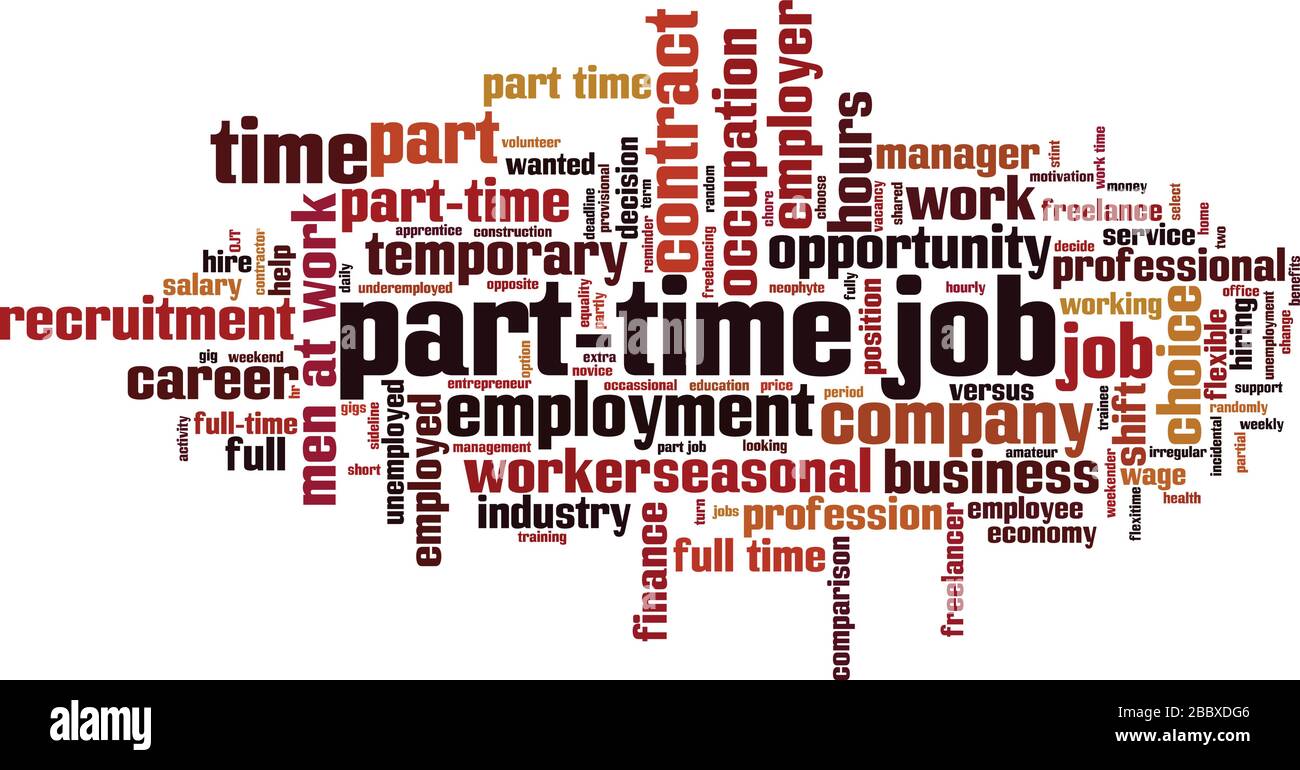 Parttime job word cloud concept. Collage made of words about parttime