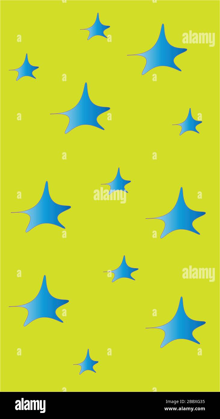 Blue stars on a yellow background Stock Vector
