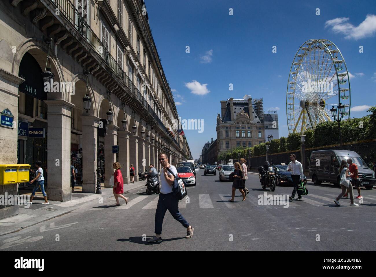 rue de rivoli at paris Stock Photo
