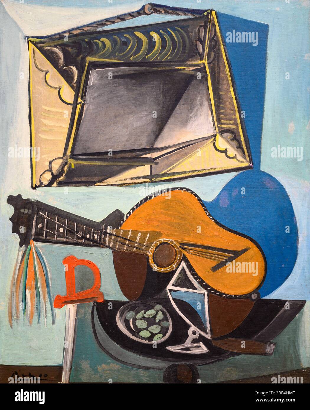 'Still Life with Guitar' (1942) by Pablo Picasso (1881–1973). Stock Photo