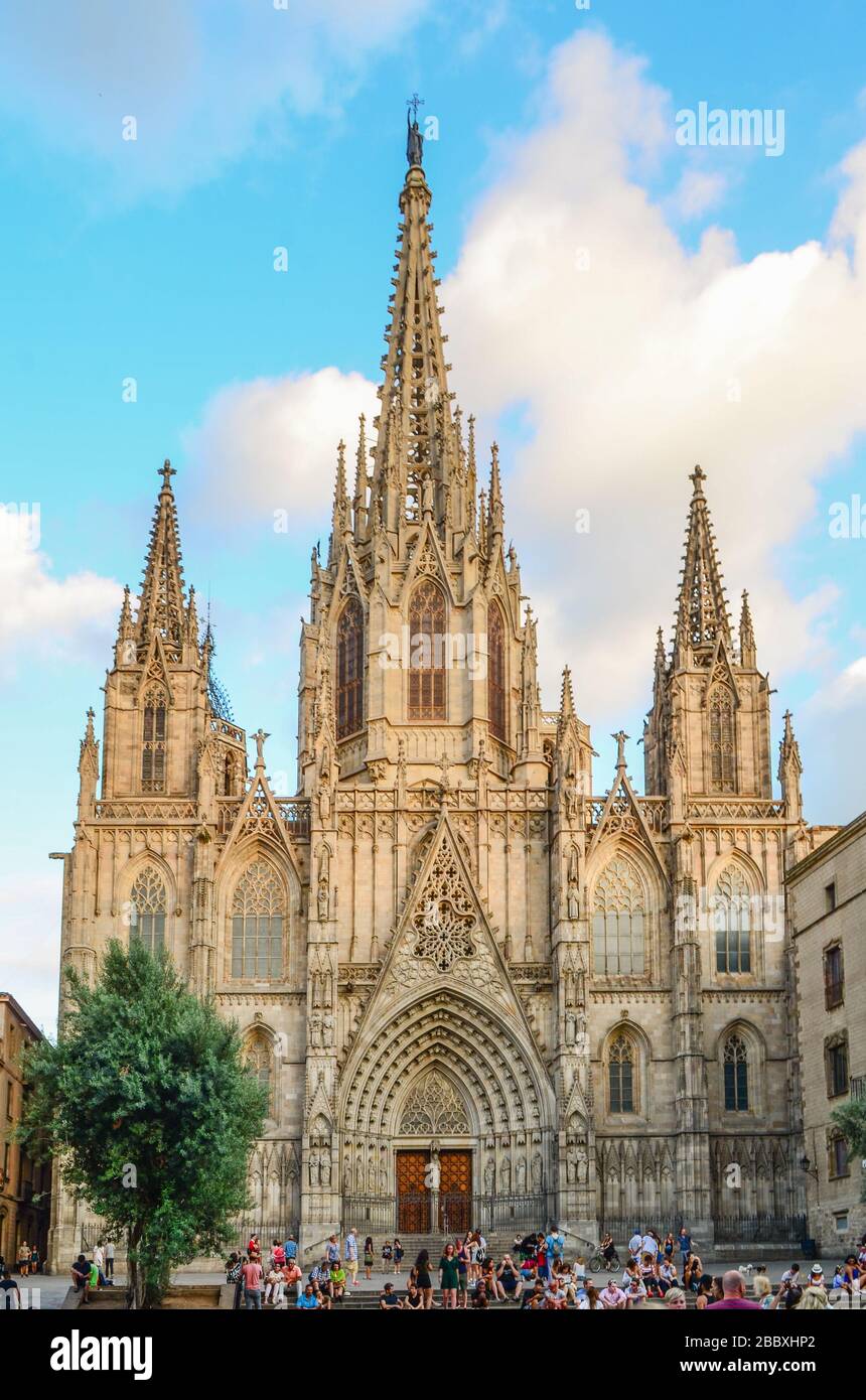 The Cathedral of the Holy Cross and Saint Eulalia also known as Barcelona Cathedral, is the ...