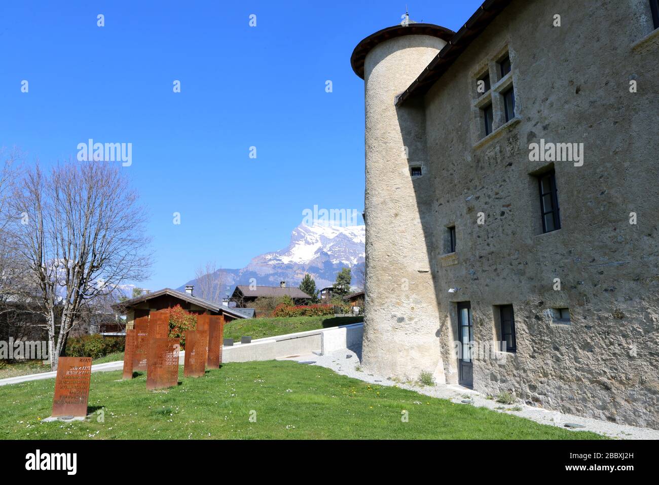 Maison Forte de Hautetour. Pôle culturel. Saint-Gervais-les-Bains. Haute-Savoie. France. Stock Photo