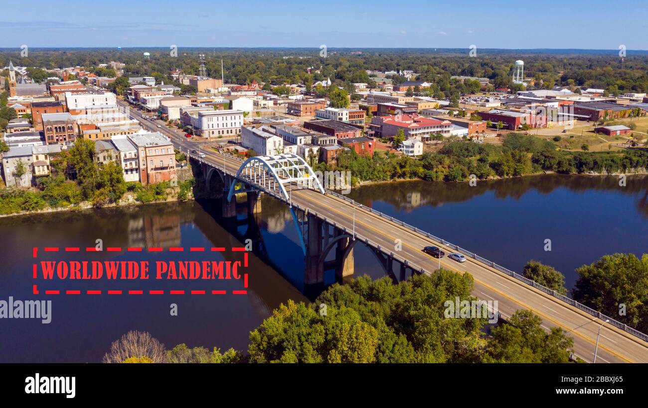 The Alabama River runs by Selma the count seat of Dallas County deep south USA Stock Photo