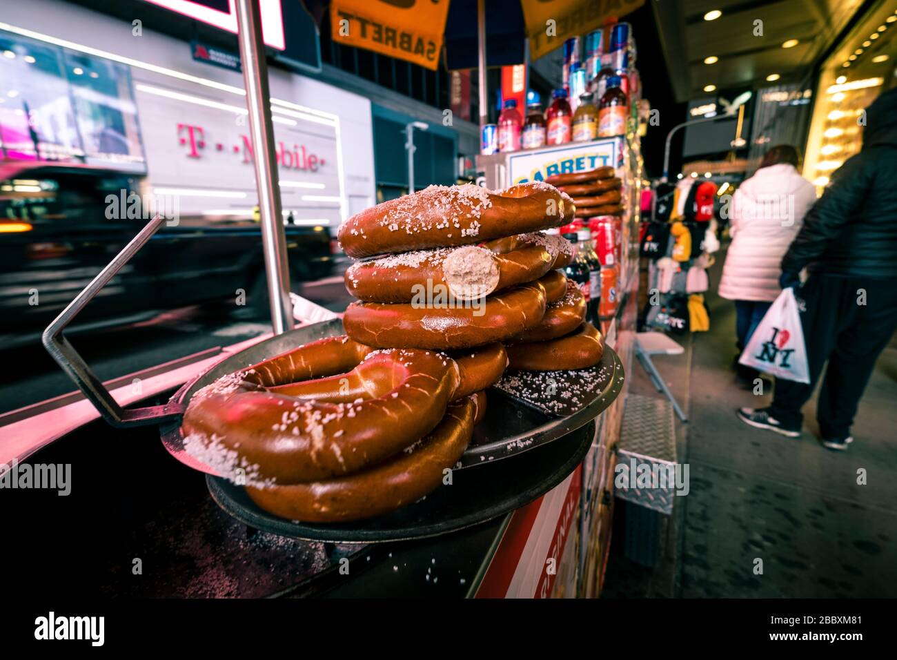 Food trucks at Times Square New York Stock Photo Alamy