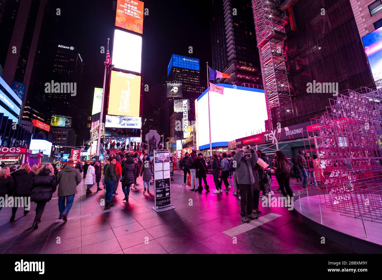 Times Square, Is A Busy Tourist Intersection Of Neon Art And Commerce ...