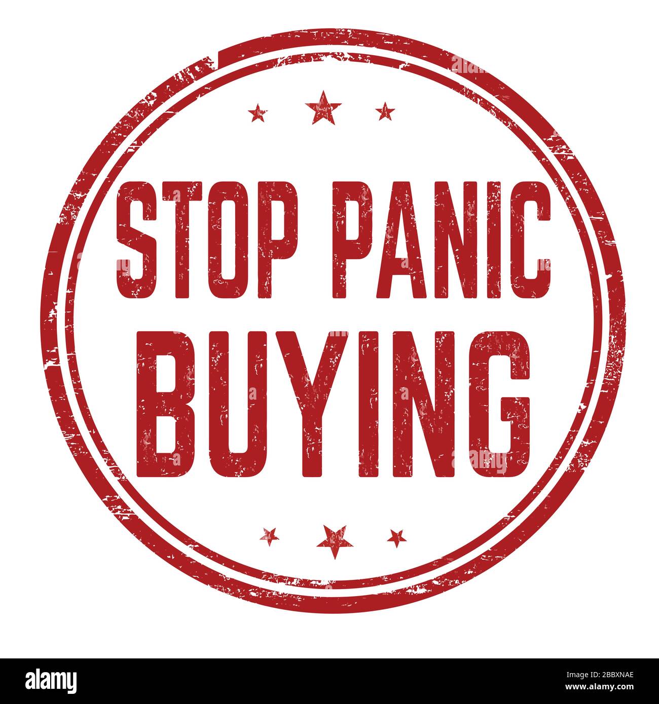 Stop panic buying grunge rubber stamp on white background, vector illustration Stock Vector