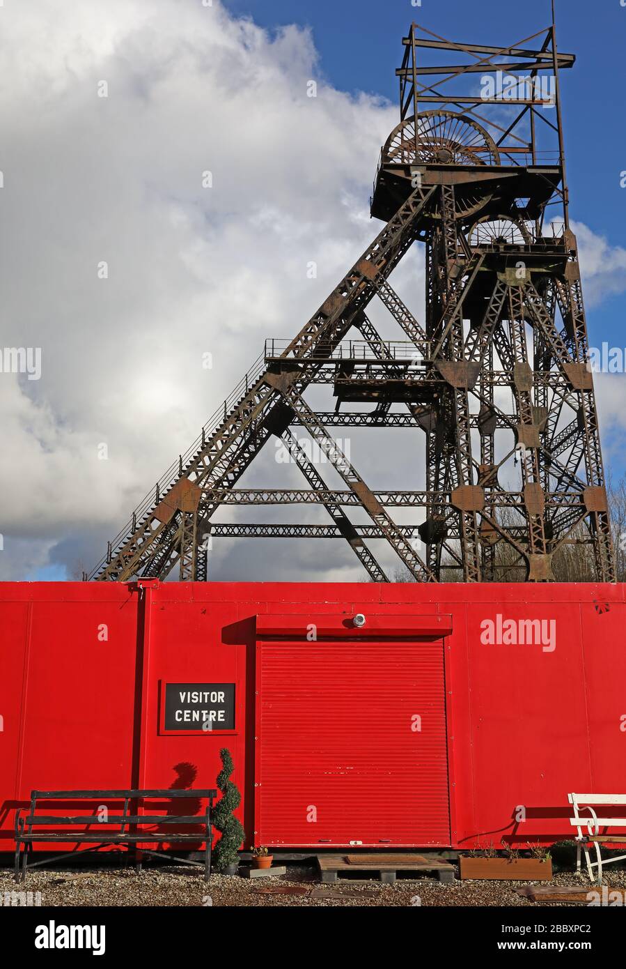 Winding Gear and Pit Head, Coal mine, Colliery  and museum, Astley green, Manchester, Lancashire, North West England, UK Stock Photo