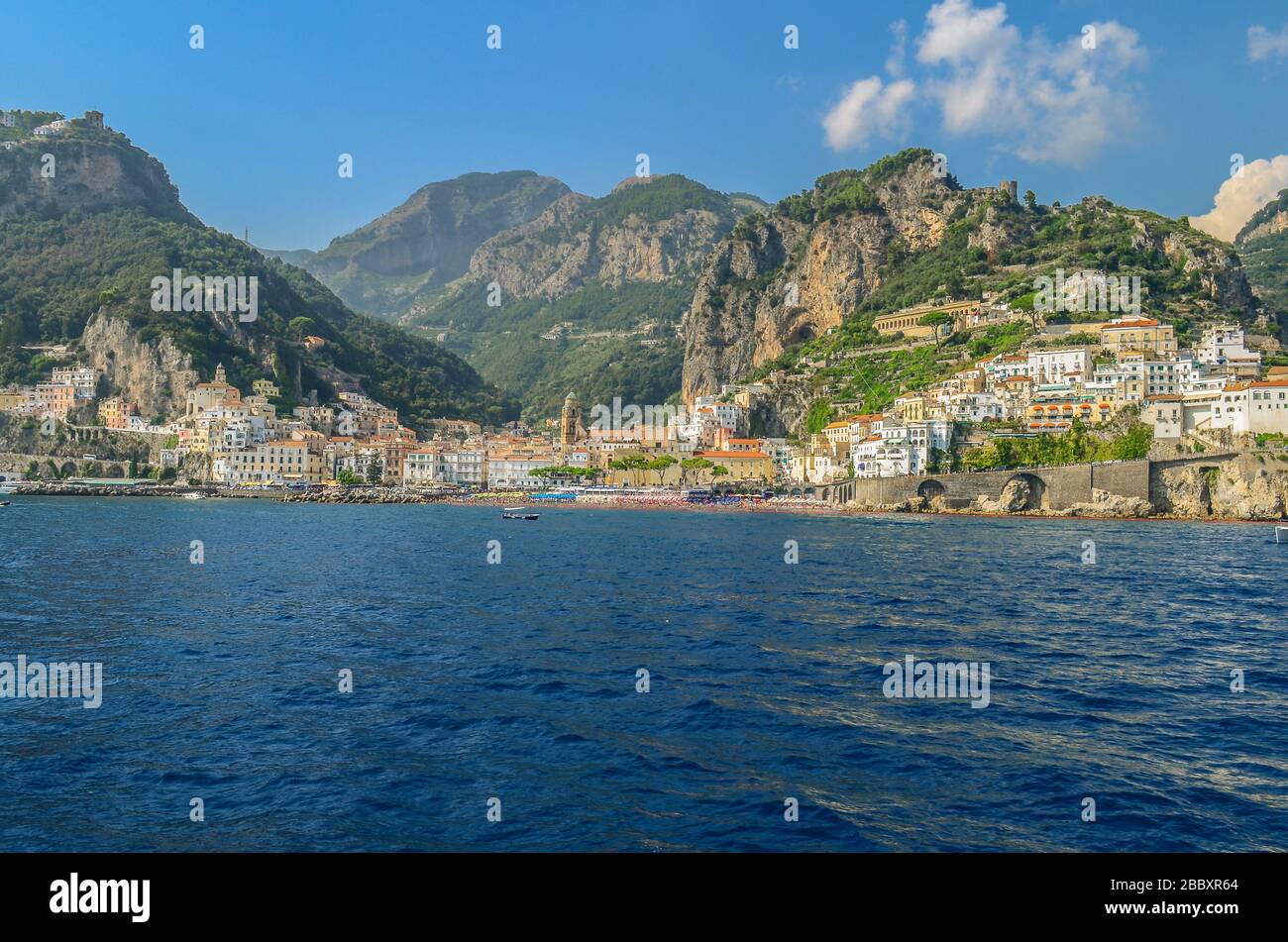 View of the Amalfi from the sea. Amalfi coast in Italy Stock Photo - Alamy
