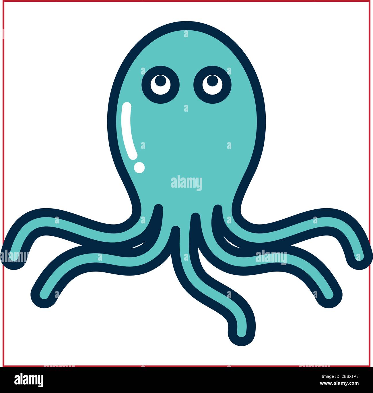 octopus fill style icon design Sea life ecosystem fauna ocean ...