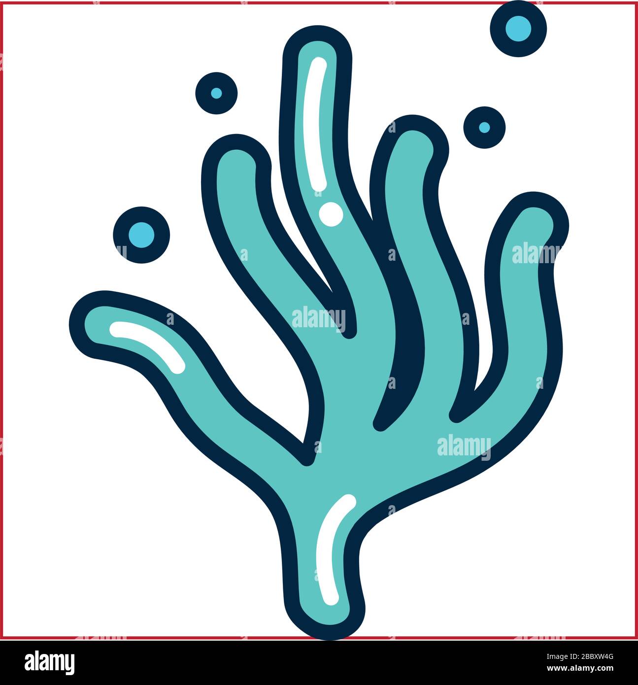 coral fill style icon design Sea life ecosystem fauna ocean underwater ...