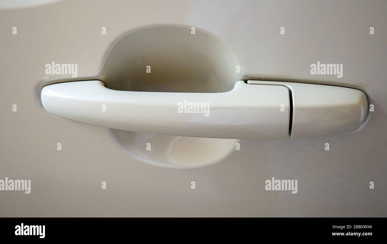 Close up the outside door handles of the car Stock Photo Alamy