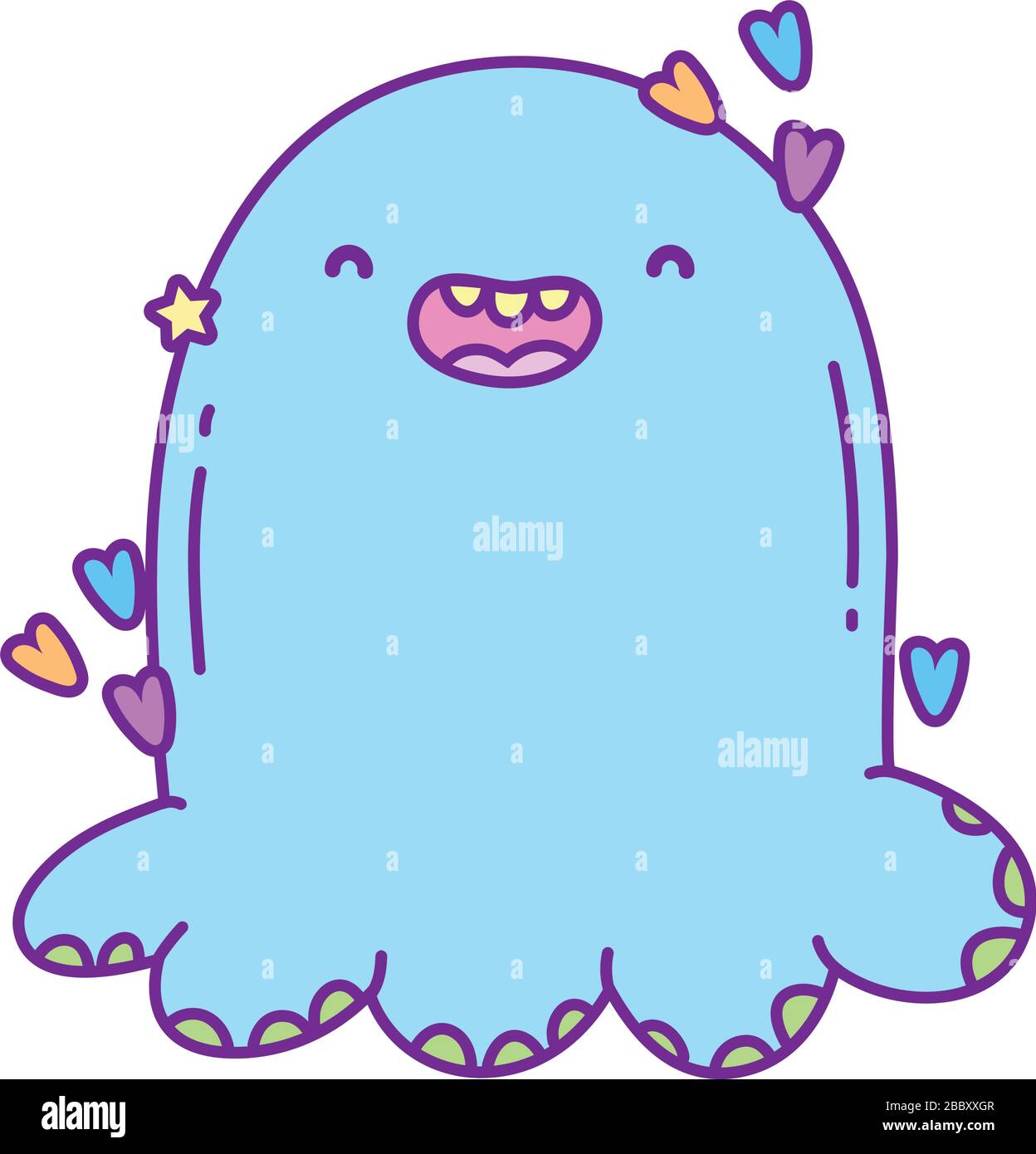 monster cartoon design, Kawaii expression cute character funny and ...