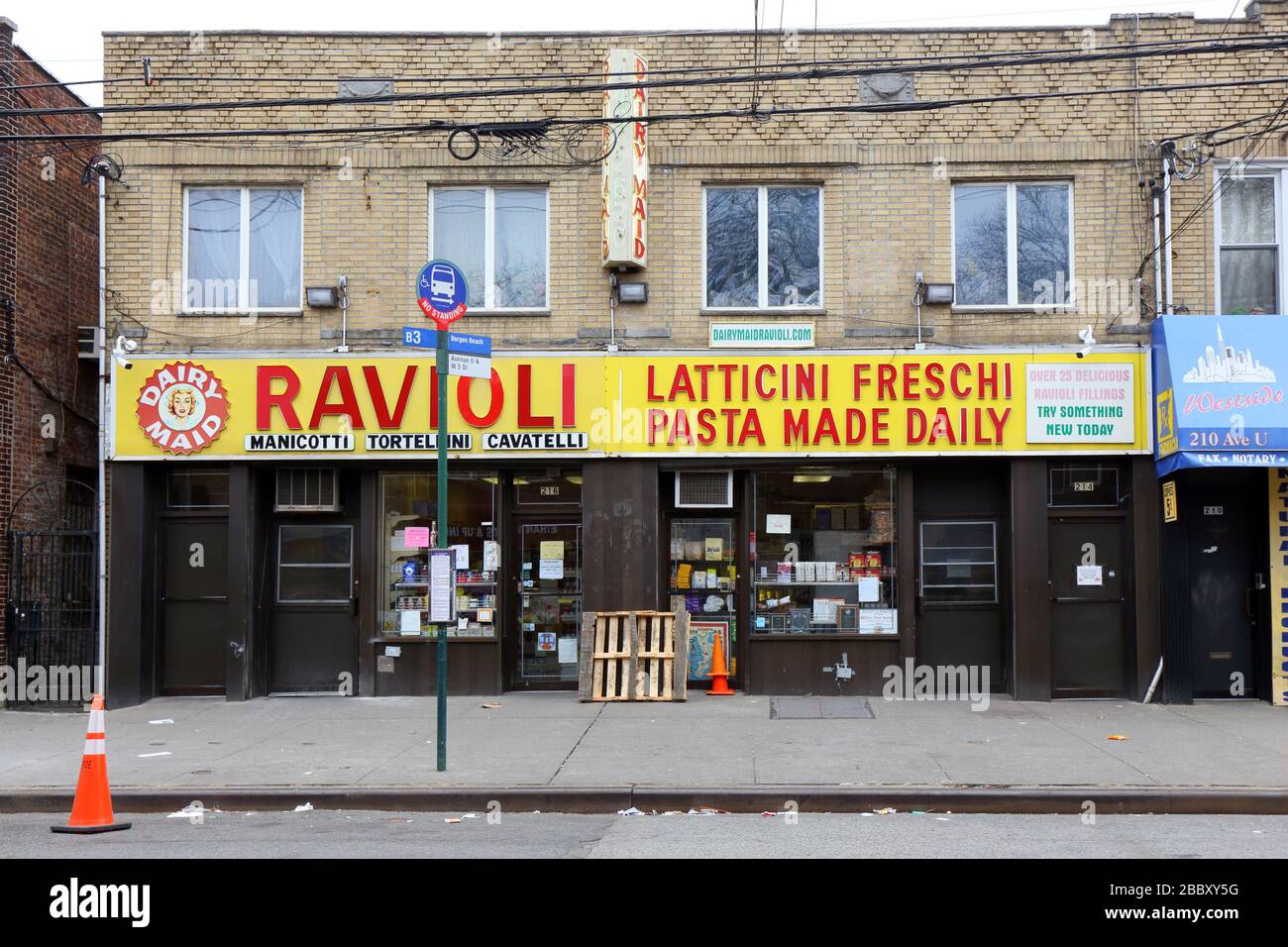 Dairy Maid Ravioli, 216 Avenue U, Brooklyn, New York. NYC storefront