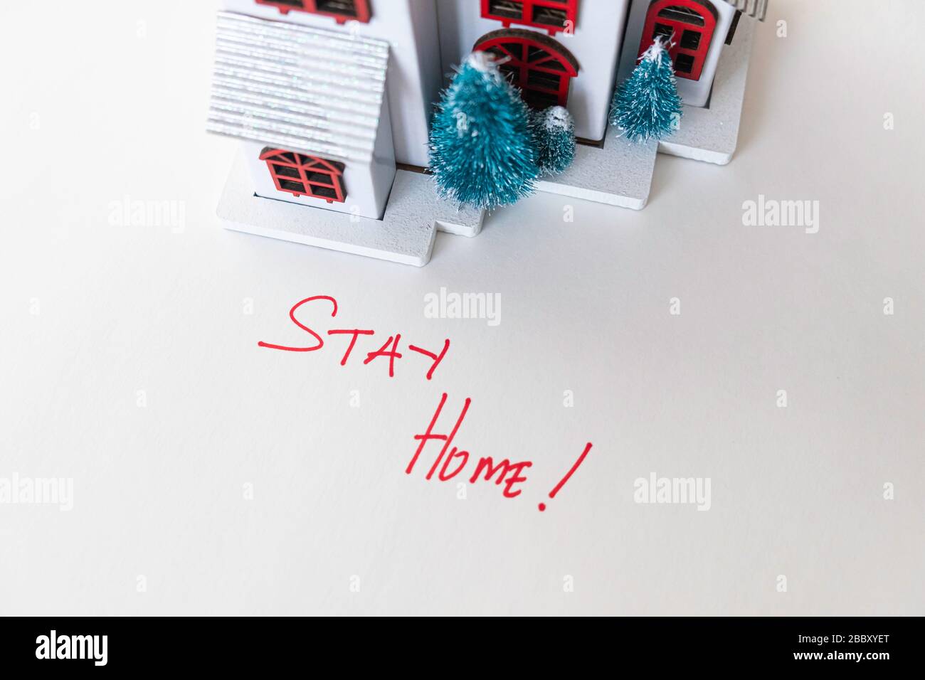 Stay at home for Self isolation during Covid 19 Pandemic - Health concept Stock Photo