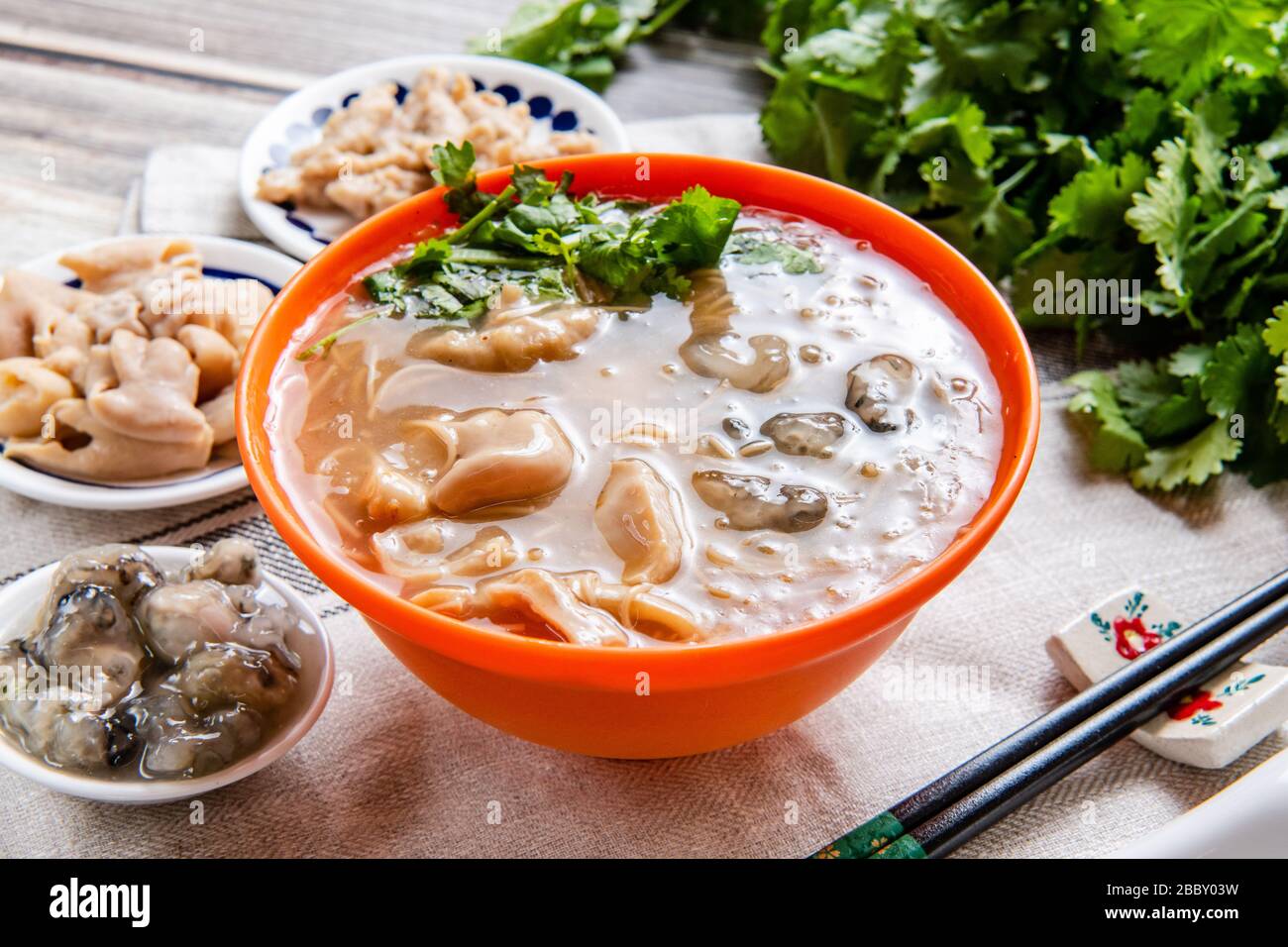 Oyster and pork intestine vermicelli is a popular food in Taiwan
