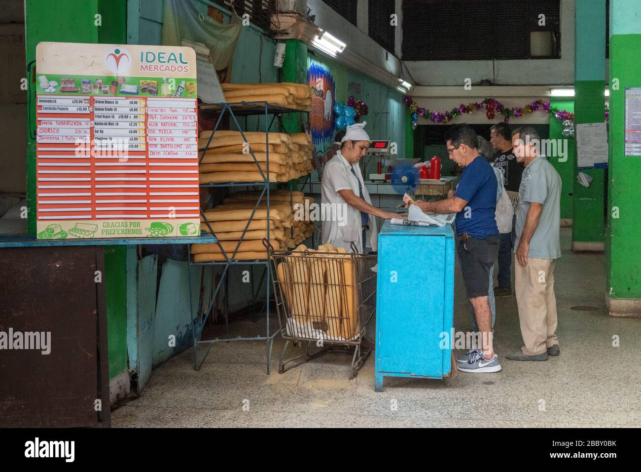 People buying bead from a government shop, Havana Stock Photo