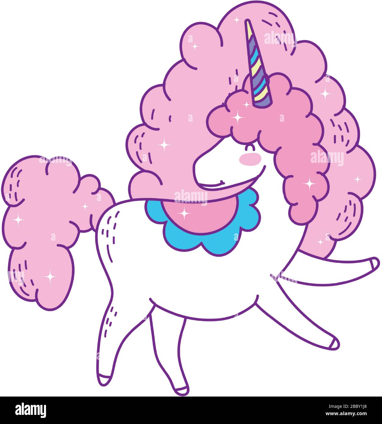 unicorn horse cartoon design, magic fantasy fairytale childhood animal ...