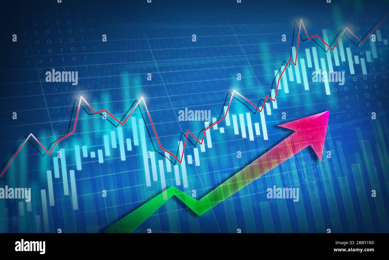 economy curve and arrows Stock Photo