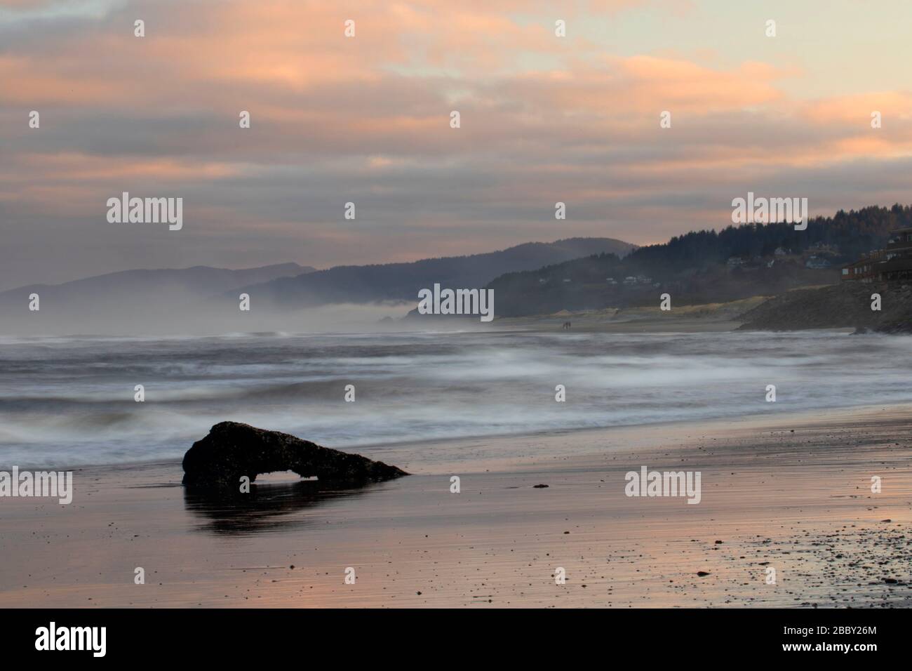 Beach dawn, Neskowin State Park, Oregon Stock Photo
