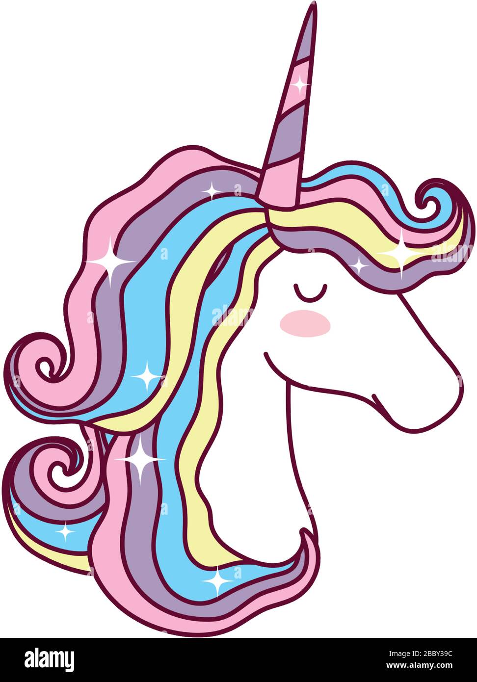 unicorn horse cartoon design, magic fantasy fairytale childhood animal ...