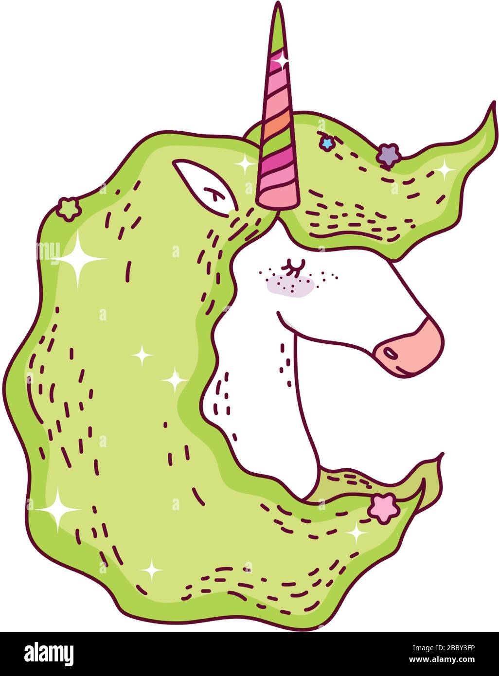 unicorn horse cartoon design, magic fantasy fairytale childhood animal ...