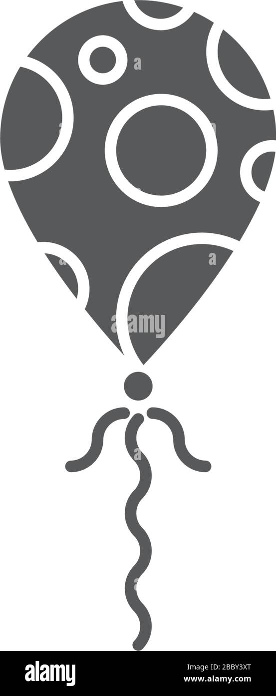 Party balloon vector icon symbol isolated on white background Stock Vector