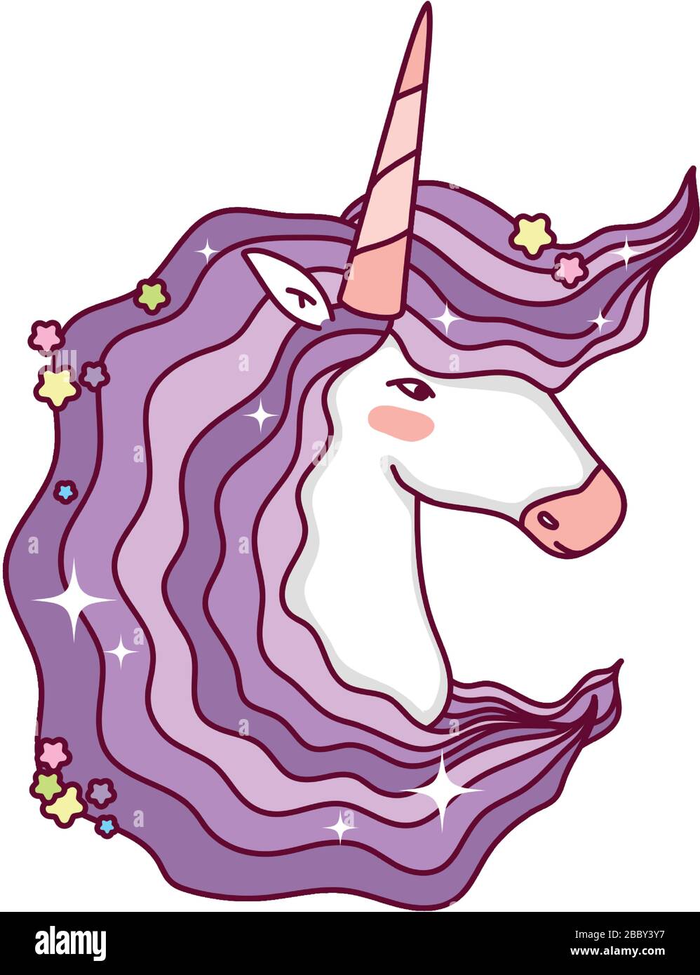 unicorn horse cartoon design, magic fantasy fairytale childhood animal ...