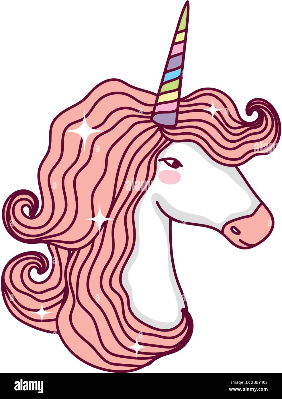 unicorn horse cartoon design, magic fantasy fairytale childhood animal ...