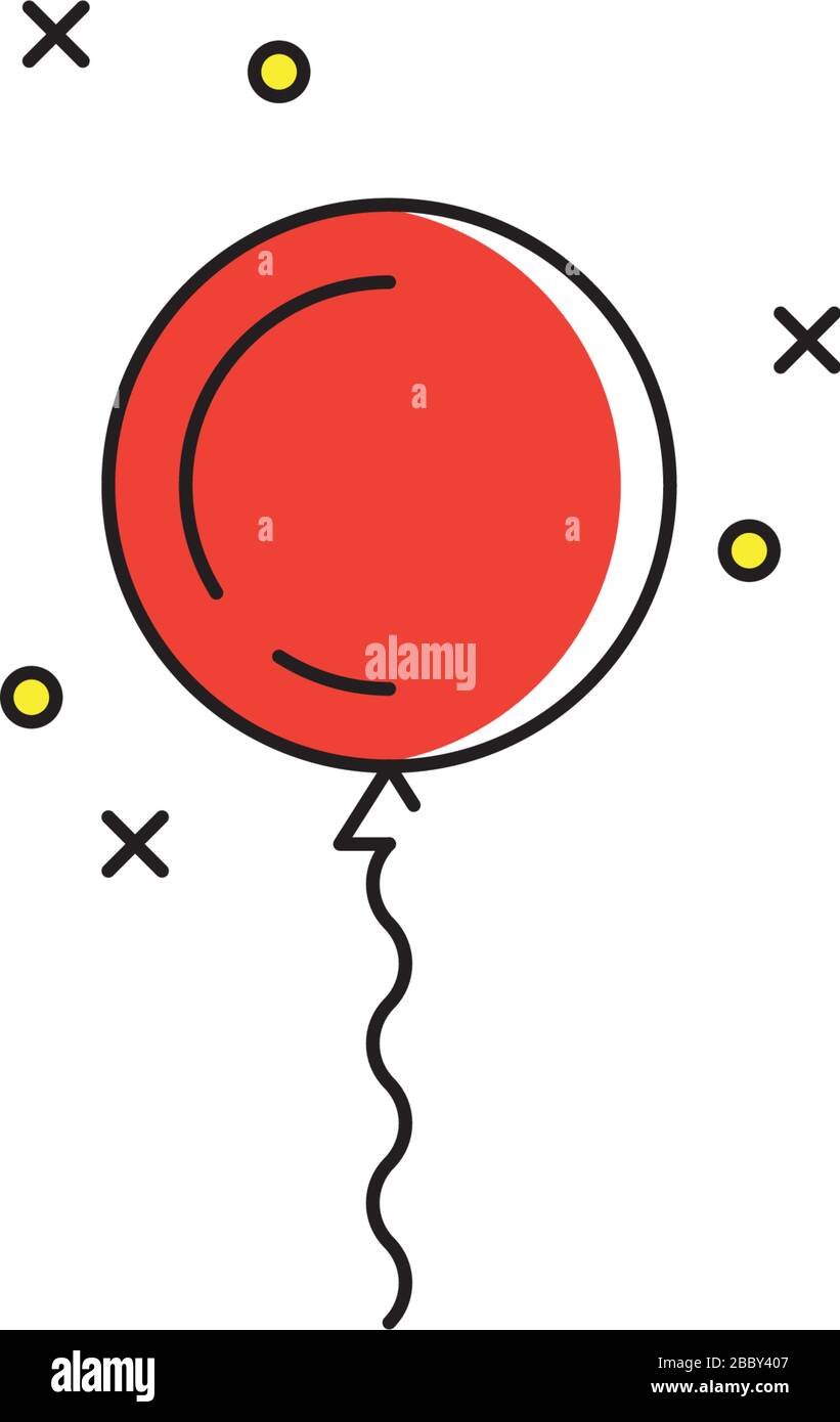Party balloon vector icon symbol isolated on white background Stock ...