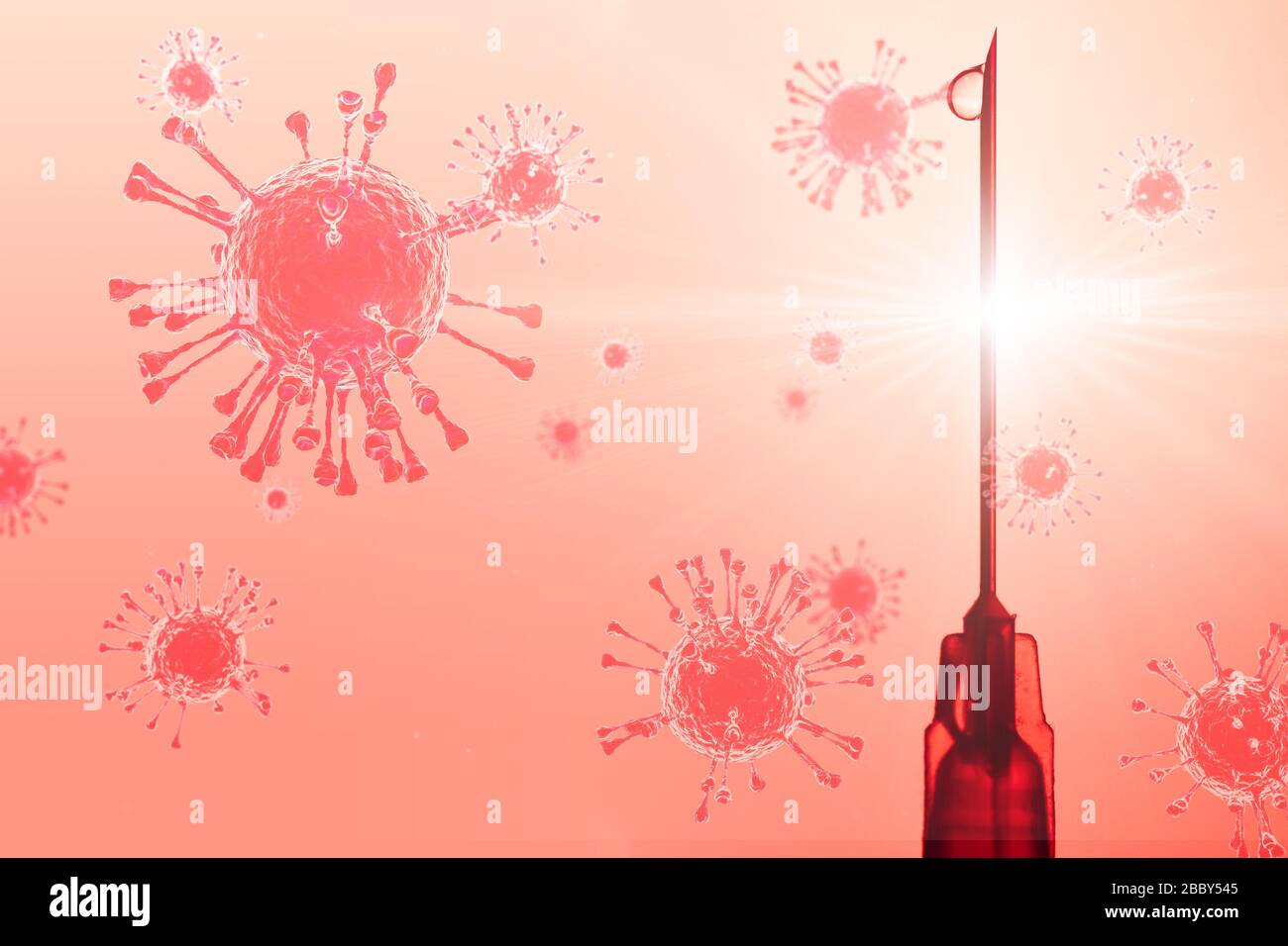 anti virus vaccine or Coronavirus drug concept with copy space. Stock Photo