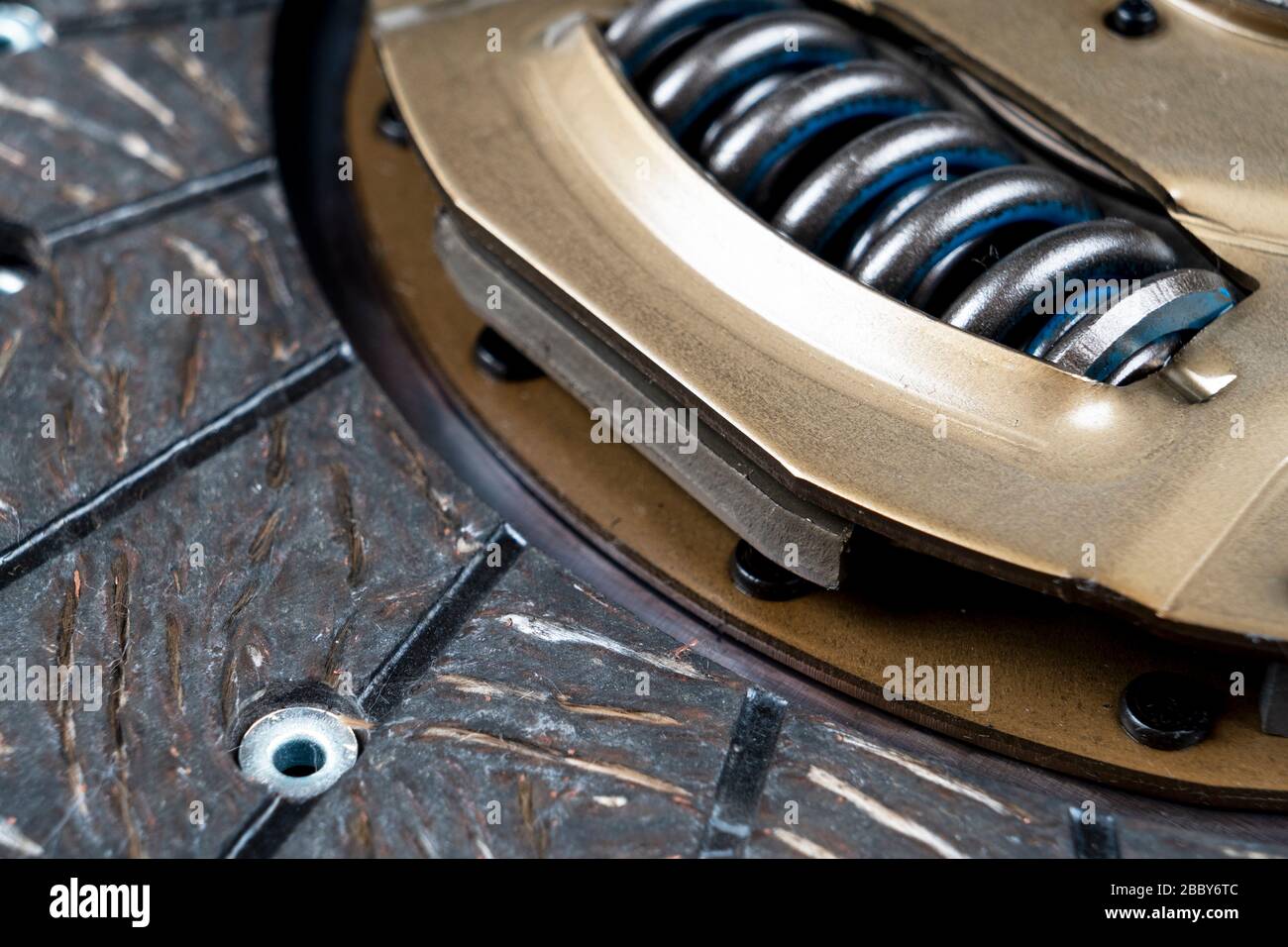 Car repair kit clutch manual gearbox background. Car and truck clutch