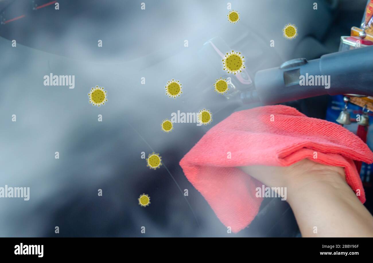 Clean the air of the car. Steam heat sterilization in air duct cleaning