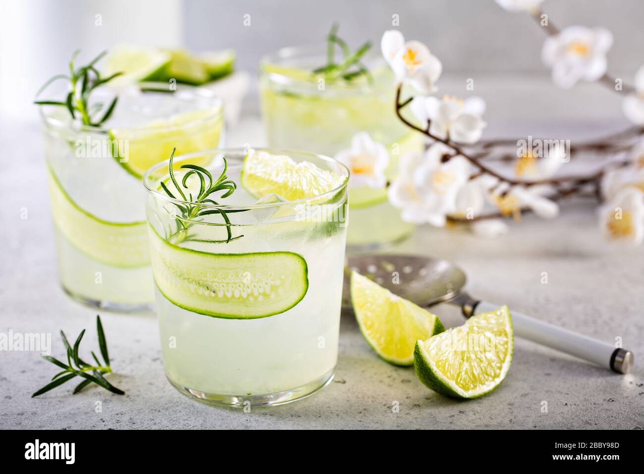 Cucumber gin gimlet Stock Photo Alamy