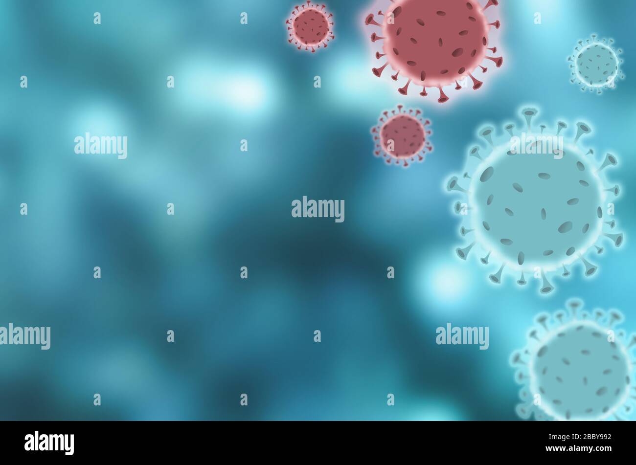 Corona virus or Covid-19 Virus strains on the background. Copy space Stock Photo