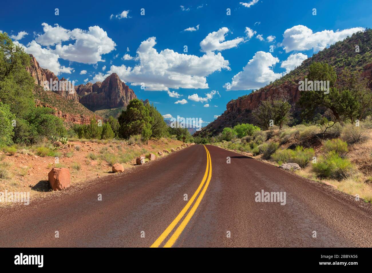 Road trip to Zion national Park, Utah Stock Photo