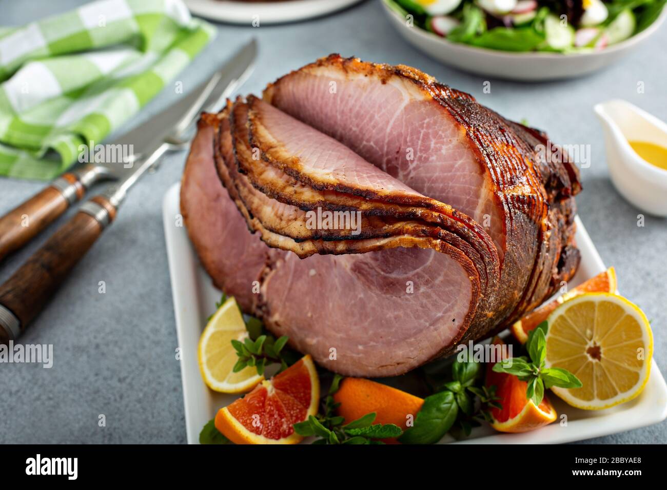 Easter ham for brunch Stock Photo - Alamy