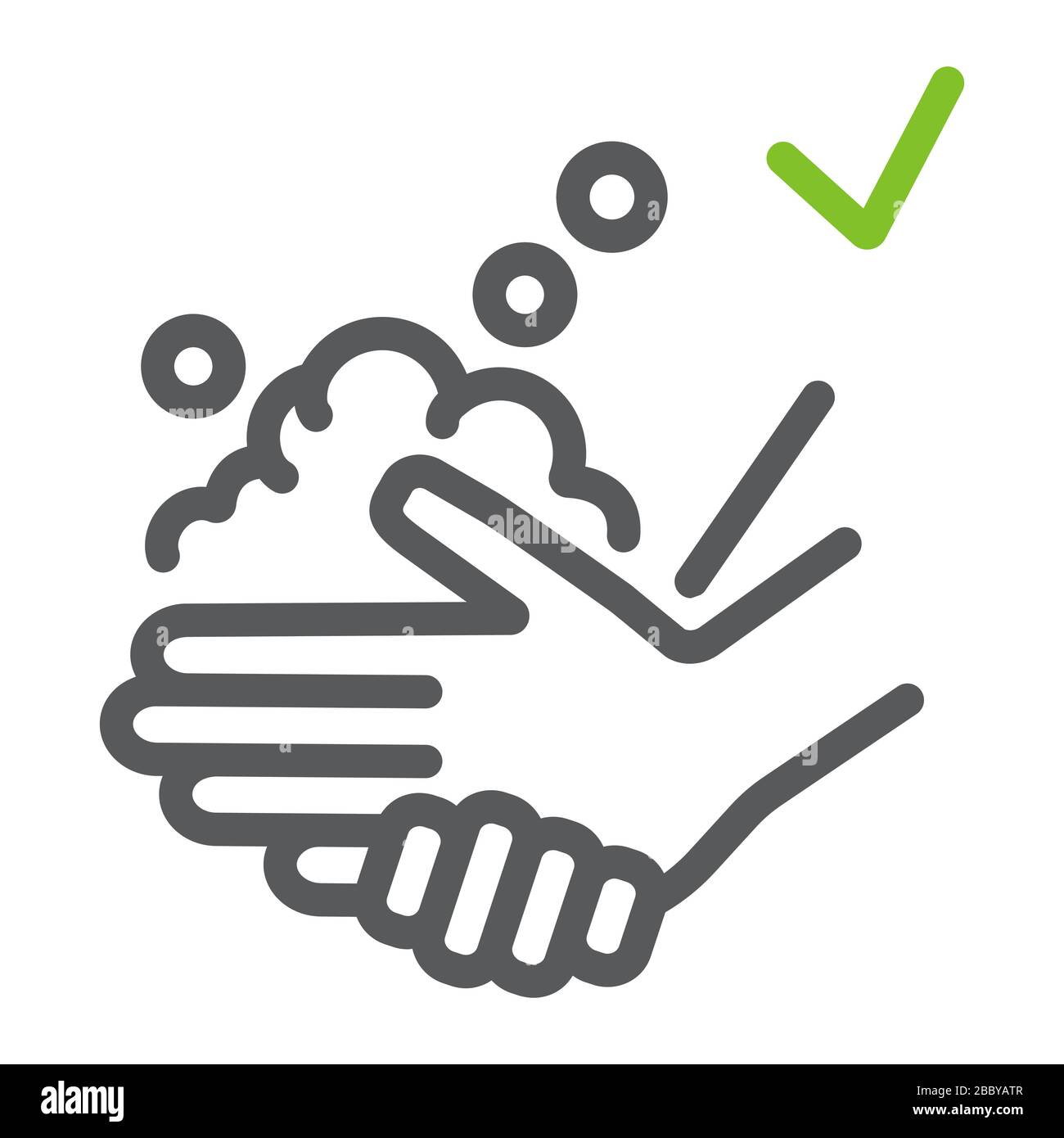 Washing hands with soap line icon, wash and hygiene, wash your hands ...
