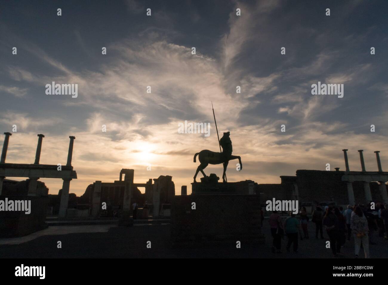 The statue of a centaur by Igor Mitoraj, in Pompeii, Naples, Italy Stock Photo