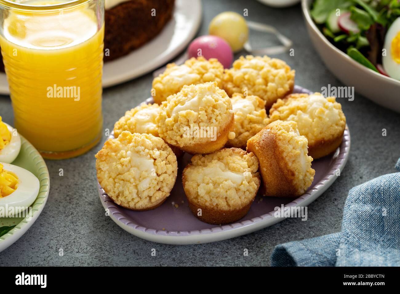 Cream cheese muffins for Easter Stock Photo